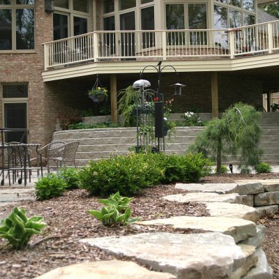 backyard walkway landscaping