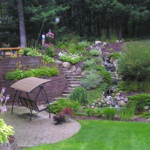 Stone stairs backyard